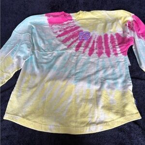 Disney Pink and Yellow Tie-Dye Jersey Top
